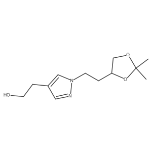 2-{1-[2-(2,2-dimethyl-1,3-dioxolan-4-yl)ethyl]-1H-pyrazol-4-yl}ethan-1-ol结构式