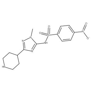 N-[1-methyl-3-(piperidin-4-yl)-1H-1,2,4-triazol-5-yl]-4-nitrobenzene-1-sulfonamide Structure