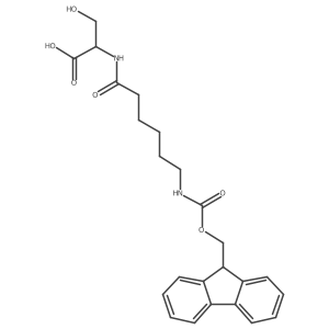 (2S)-2-[6-({[(9H-fluoren-9-yl)methoxy]carbonyl}amino)hexanamido]-3-hydroxypropanoic acid结构式