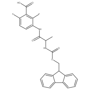 3-[(2S)-2-({[(9H-fluoren-9-yl)methoxy]carbonyl}amino)propanamido]-2,6-difluorobenzoic acid Structure