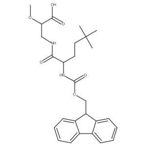 3-[2-({[(9H-fluoren-9-yl)methoxy]carbonyl}amino)-5,5-dimethylhexanamido]-2-methoxypropanoic acid结构式