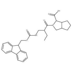 2-{2-[({[(9H-fluoren-9-yl)methoxy]carbonyl}amino)methyl]butanoyl}-octahydrocyclopenta[c]pyrrole-1-carboxylic acid Structure