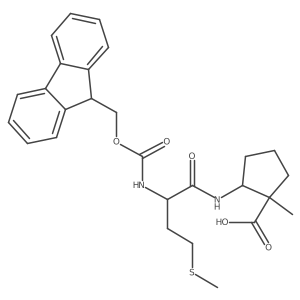 2-[2-({[(9H-fluoren-9-yl)methoxy]carbonyl}amino)-4-(methylsulfanyl)butanamido]-1-methylcyclopentane-1-carboxylic acid Structure