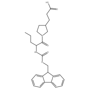 3-{1-[2-({[(9H-fluoren-9-yl)methoxy]carbonyl}amino)pentanoyl]pyrrolidin-3-yl}propanoic acid结构式
