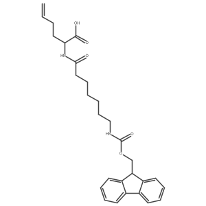 2-[7-({[(9H-fluoren-9-yl)methoxy]carbonyl}amino)heptanamido]hex-5-enoic acid结构式