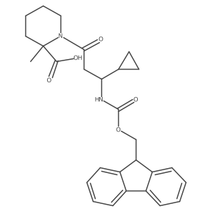 1-[3-cyclopropyl-3-({[(9H-fluoren-9-yl)methoxy]carbonyl}amino)propanoyl]-2-methylpiperidine-2-carboxylic acid Structure