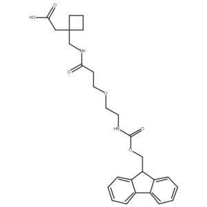 2-[1-({3-[2-({[(9H-fluoren-9-yl)methoxy]carbonyl}amino)ethoxy]propanamido}methyl)cyclobutyl]acetic acid结构式