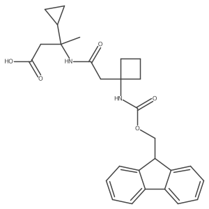 3-cyclopropyl-3-{2-[1-({[(9H-fluoren-9-yl)methoxy]carbonyl}amino)cyclobutyl]acetamido}butanoic acid Structure