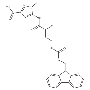 5-[4-({[(9H-fluoren-9-yl)methoxy]carbonyl}amino)-2-methoxybutanamido]-1-methyl-1H-pyrazole-3-carboxylic acid Structure