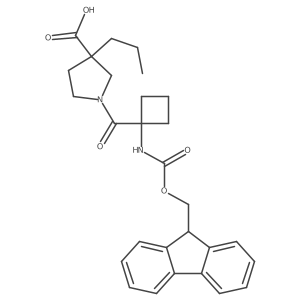 1-[1-({[(9H-fluoren-9-yl)methoxy]carbonyl}amino)cyclobutanecarbonyl]-3-propylpyrrolidine-3-carboxylic acid Structure