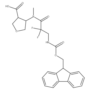 4-[3-({[(9H-fluoren-9-yl)methoxy]carbonyl}amino)-2,2-difluoro-N-methylpropanamido]oxolane-3-carboxylic acid Structure