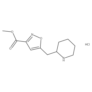 Methyl 5-(piperidin-2-ylmethyl)isoxazole-3-carboxylate hydrochloride结构式