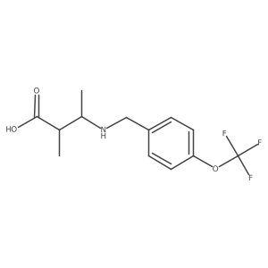 2-Methyl-3-({[4-(trifluoromethoxy)phenyl]methyl}amino)butanoic acid结构式