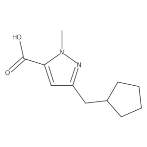3-(cyclopentylmethyl)-1-methyl-1H-pyrazole-5-carboxylic acid Structure
