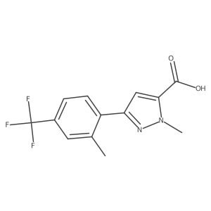 1-methyl-3-[2-methyl-4-(trifluoromethyl)phenyl]-1H-pyrazole-5-carboxylic acid Structure
