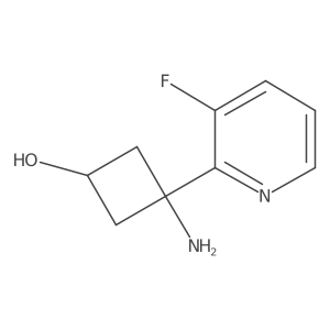 3-Amino-3-(3-fluoropyridin-2-yl)cyclobutan-1-ol结构式
