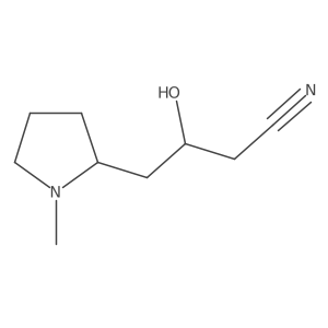 3-Hydroxy-4-(1-methylpyrrolidin-2-yl)butanenitrile结构式