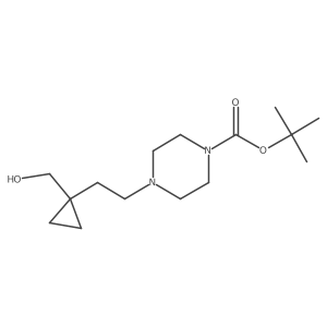 Tert-butyl 4-{2-[1-(hydroxymethyl)cyclopropyl]ethyl}piperazine-1-carboxylate结构式