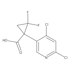 1-(4,6-Dichloropyridin-3-yl)-2,2-difluorocyclopropane-1-carboxylic acid结构式