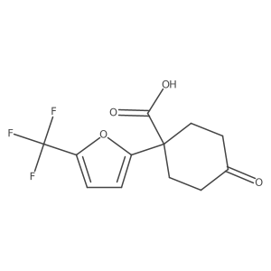 4-Oxo-1-[5-(trifluoromethyl)furan-2-yl]cyclohexane-1-carboxylic acid结构式