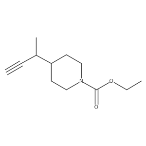 Ethyl 4-(but-3-yn-2-yl)piperidine-1-carboxylate结构式