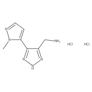 [5-(2-Methylpyrazol-3-yl)-2H-triazol-4-yl]methanamine;dihydrochloride Structure