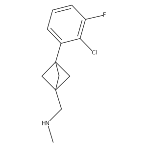 {[3-(2-Chloro-3-fluorophenyl)bicyclo[1.1.1]pentan-1-yl]methyl}(methyl)amine结构式