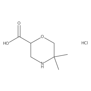 5,5-Dimethylmorpholine-2-carboxylic acid;hydrochloride结构式