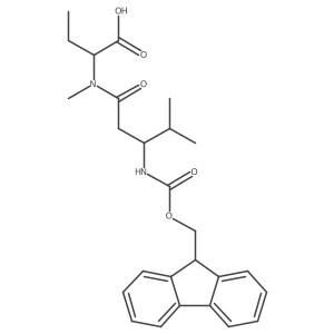 2-[(3S)-3-({[(9H-fluoren-9-yl)methoxy]carbonyl}amino)-N,4-dimethylpentanamido]butanoic acid Structure