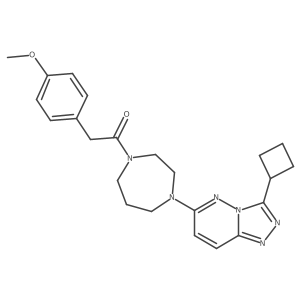 1-(4-{3-Cyclobutyl-[1,2,4]triazolo[4,3-b]pyridazin-6-yl}-1,4-diazepan-1-yl)-2-(4-methoxyphenyl)ethan-1-one结构式