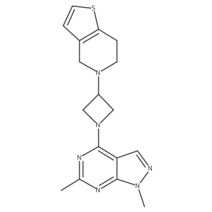 1-{1,6-dimethyl-1H-pyrazolo[3,4-d]pyrimidin-4-yl}-3-{4H,5H,6H,7H-thieno[3,2-c]pyridin-5-yl}azetidine Structure
