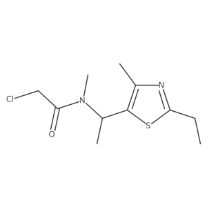 2-Chloro-N-[1-(2-ethyl-4-methyl-1,3-thiazol-5-yl)ethyl]-N-methylacetamide结构式