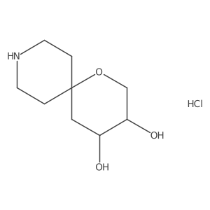 (3R,4S)-1-Oxa-9-azaspiro[5.5]undecane-3,4-diol;hydrochloride结构式