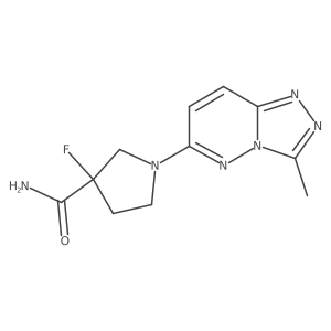 3-Fluoro-1-{3-methyl-[1,2,4]triazolo[4,3-b]pyridazin-6-yl}pyrrolidine-3-carboxamide结构式