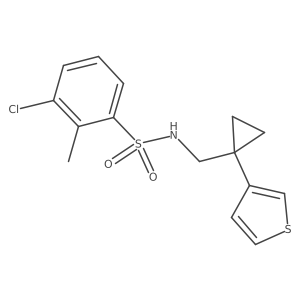 3-chloro-2-methyl-N-{[1-(thiophen-3-yl)cyclopropyl]methyl}benzene-1-sulfonamide结构式