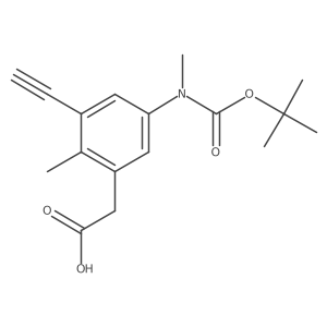 2-(5-{[(Tert-butoxy)carbonyl](methyl)amino}-3-ethynyl-2-methylphenyl)acetic acid结构式