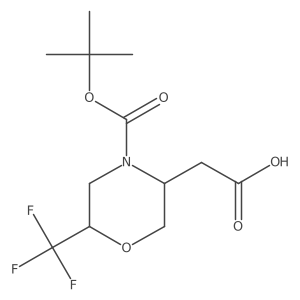 rac-2-[(3R,6R)-4-[(tert-butoxy)carbonyl]-6-(trifluoromethyl)morpholin-3-yl]aceticacid Structure