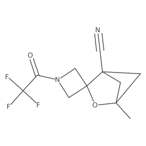 4'-Methyl-1-(2,2,2-trifluoroacetyl)-3'-oxaspiro[azetidine-3,2'-bicyclo[2.1.1]hexane]-1'-carbonitrile Structure