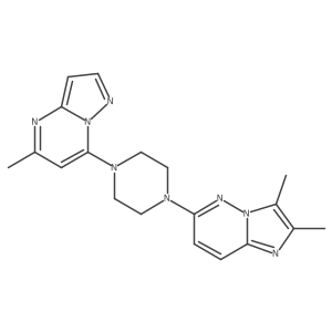 1-{2,3-Dimethylimidazo[1,2-b]pyridazin-6-yl}-4-{5-methylpyrazolo[1,5-a]pyrimidin-7-yl}piperazine结构式