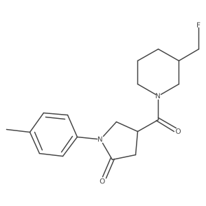 4-[3-(Fluoromethyl)piperidine-1-carbonyl]-1-(4-methylphenyl)pyrrolidin-2-one结构式