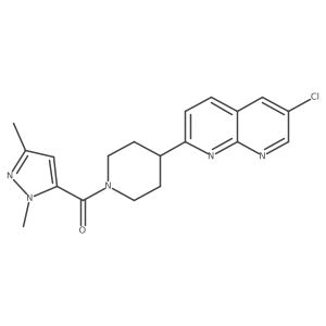 6-chloro-2-[1-(1,3-dimethyl-1H-pyrazole-5-carbonyl)piperidin-4-yl]-1,8-naphthyridine结构式