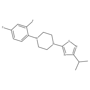 1-(2,4-Difluorophenyl)-4-[3-(propan-2-yl)-1,2,4-thiadiazol-5-yl]piperazine结构式