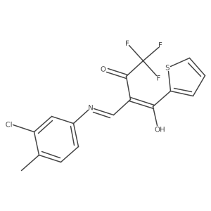 2-[(3-Chloro-4-methylanilino)methylene]-4,4,4-trifluoro-1-(2-thienyl)-1,3-butanedione结构式