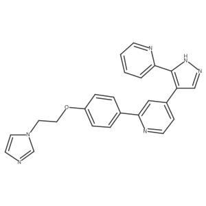 2-(4-(2-(1H-imidazol-1-yl)ethoxy)phenyl)-4-(3-(pyridin-2-yl)-1H-pyrazol-4-yl)pyridine Structure