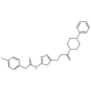 2-(4-fluorophenyl)-N-(5-((2-oxo-2-(4-phenylpiperazin-1-yl)ethyl)thio)-1,3,4-thiadiazol-2-yl)acetamide Structure