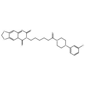 7-{6-[4-(3-chlorophenyl)piperazin-1-yl]-6-oxohexyl}-6-sulfanylidene-2H,5H,6H,7H,8H-[1,3]dioxolo[4,5-g]quinazolin-8-one结构式