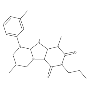 1,7-dimethyl-9-(3-methylphenyl)-3-propyl-6,7,8,9a,10,10a-hexahydro-4aH-purino[7,8-a]pyrimidine-2,4-dione结构式