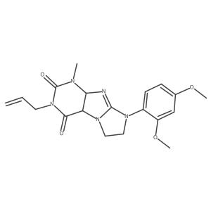 6-(2,4-Dimethoxyphenyl)-4-methyl-2-prop-2-enyl-4a,7,8,9a-tetrahydropurino[7,8-a]imidazole-1,3-dione Structure