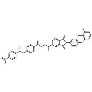 2-[4-[(4-Nitrobenzoyl)oxy]phenyl]-2-oxoethyl 2-[4-(2,3-dimethylphenoxy)phenyl]-2,3-dihydro-1,3-dioxo-1H-isoindole-5-carboxylate结构式