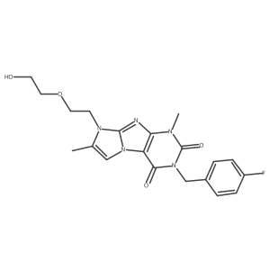 3-(4-fluorobenzyl)-8-(2-(2-hydroxyethoxy)ethyl)-1,7-dimethyl-1H-imidazo[2,1-f]purine-2,4(3H,8H)-dione结构式